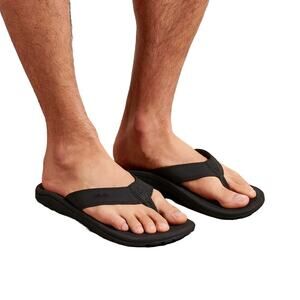 Olukai Ohana Beach Sandals Water Resistant Slip On Cushion Summer Black US 9